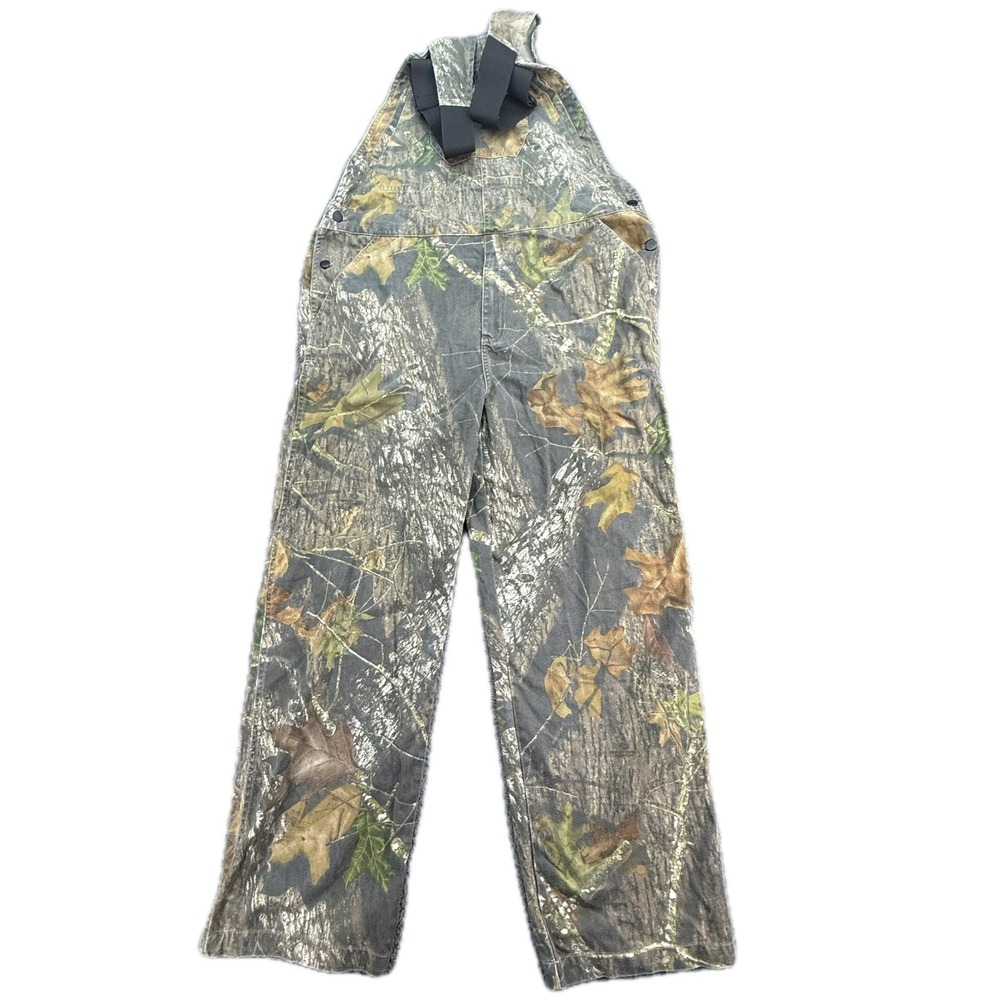 Mossy Oak Overalls Mens Large‎ Camo Field Staff WF810U Hunting Bibs 43x30